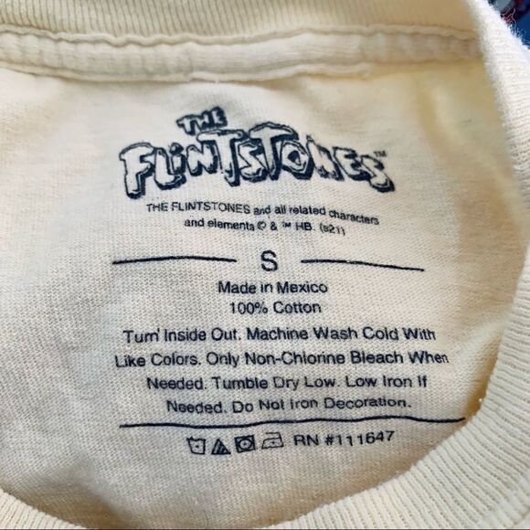 The Flintstones Yellow Graphic Cropped T-shirt Size Small - Picture 6 of 6